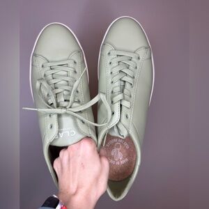 CLAE Leather Sneakers Men’s 11.5 Green‎ Minimal Lace Up Shoes